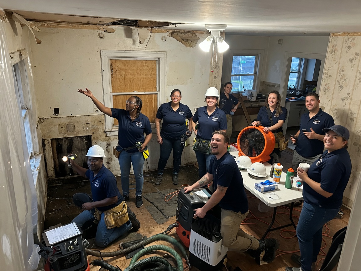 The Triangle Restoration and Carpet Care team at work in Raleigh