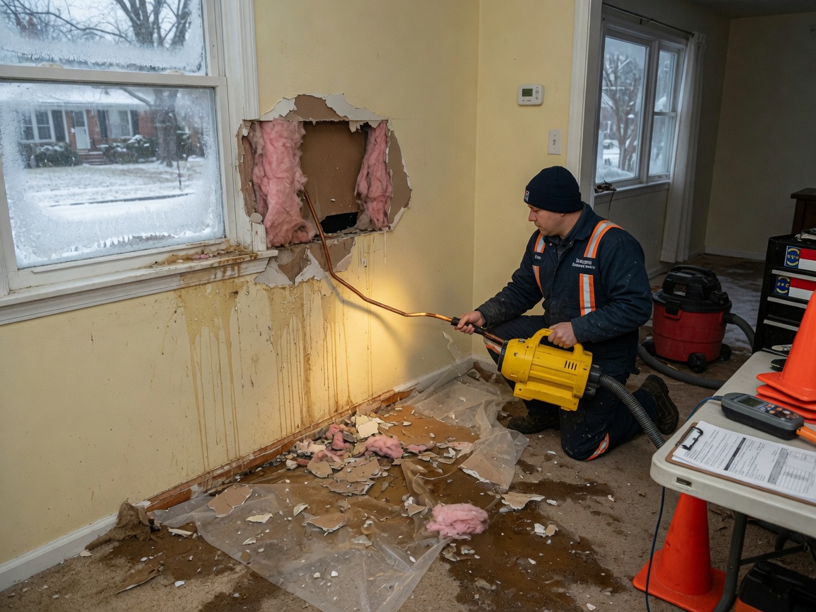Does homeowners insurance cover a frozen pipe burst in North Carolina?