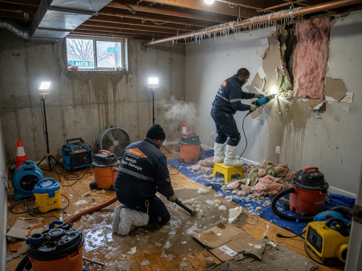 Frozen Pipe Burst Cleanup in Raleigh, NC