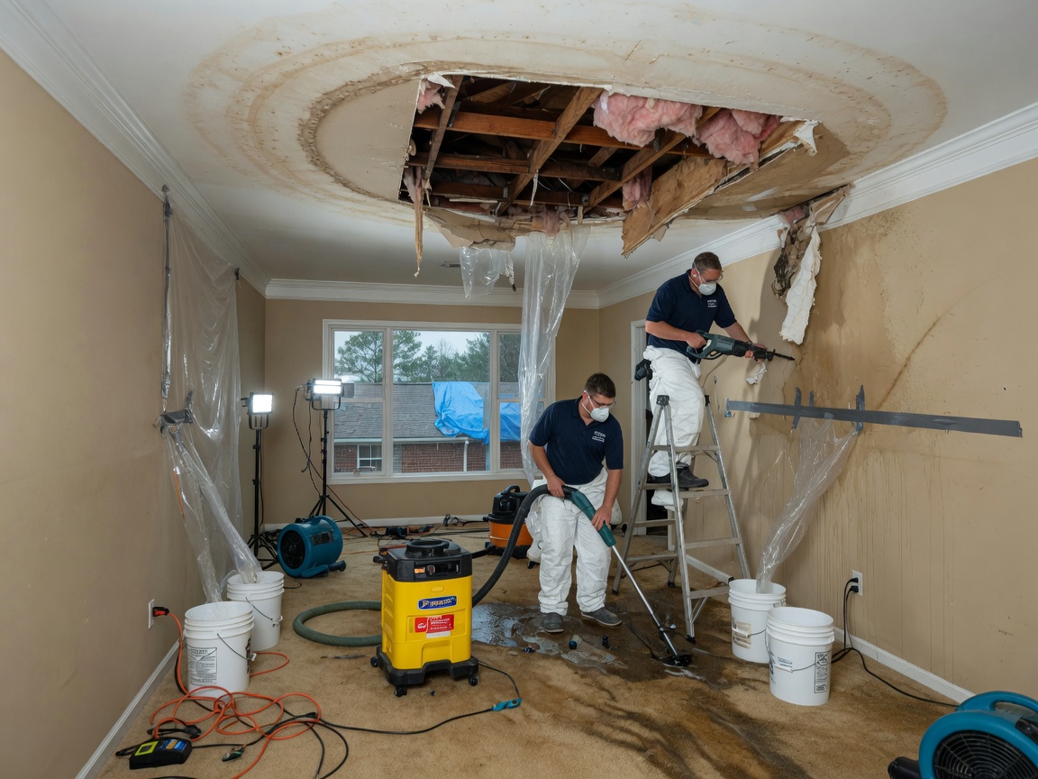 water damage restoration in Garner
